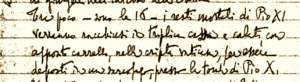 Una pagina del diario di Biagio Biagetti descrive la preparazione del Conclave del 1939