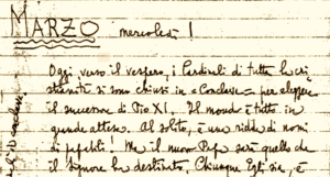 La cronaca del conclave 1939 dai diari di Biagio Biagett