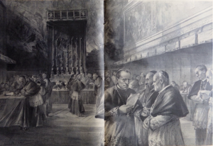 Un illustrazione tratta da La Domenica del Corriere 11 Marzo 1939 Pio XII Pacelli