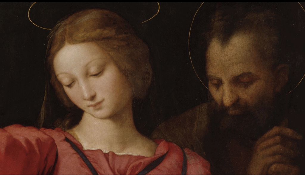 Raffaello, Madonna del Velo, 1511-1512 ca., olio su tavola. Chantilly, Musée Condé (dettaglio)