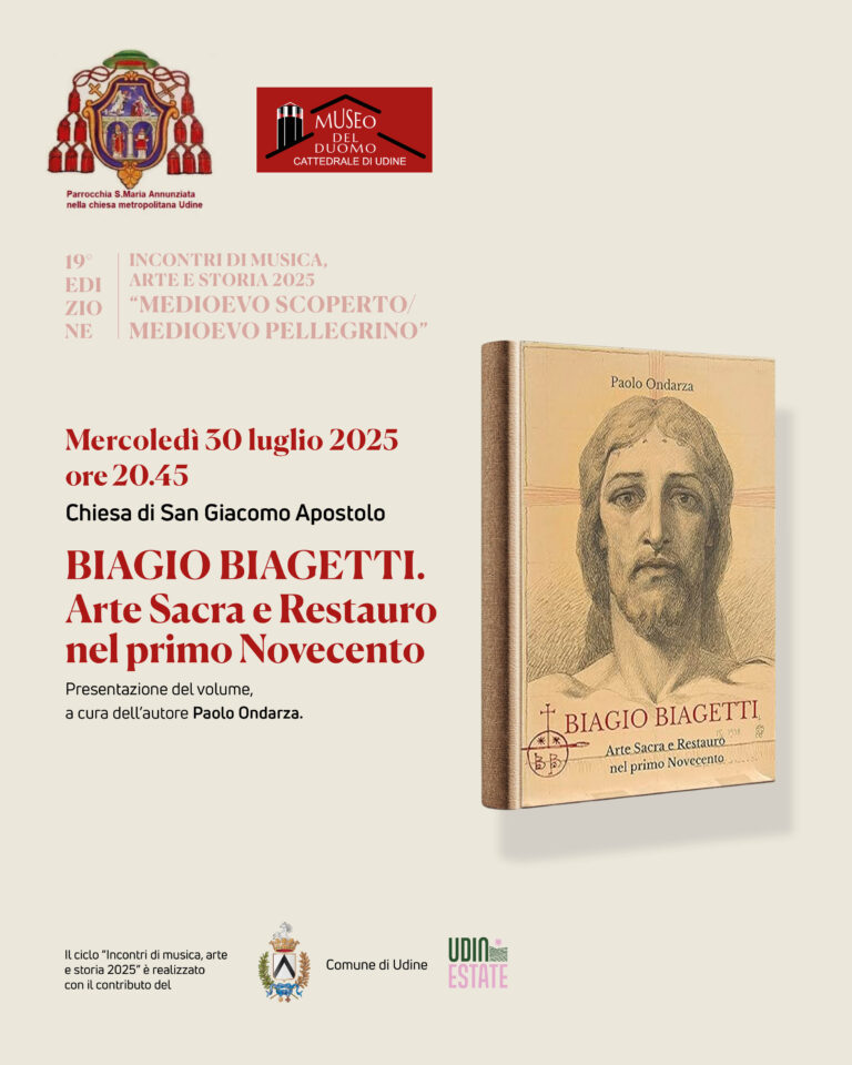Il 30 luglio alle 20.45 nella Chiesa di San Giacomo Apostoloro di Paolo Ondarza “Biagio Biagetti. Arte Sacra e Restauro nel primo Novecento”