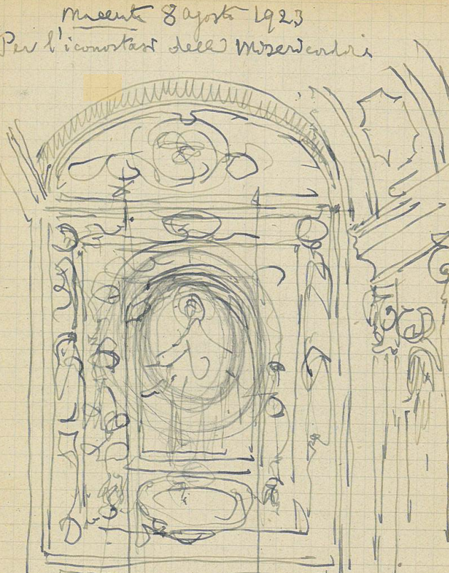 Biagio Biagetti , studio per la Basilica della Misericordia di Macerata