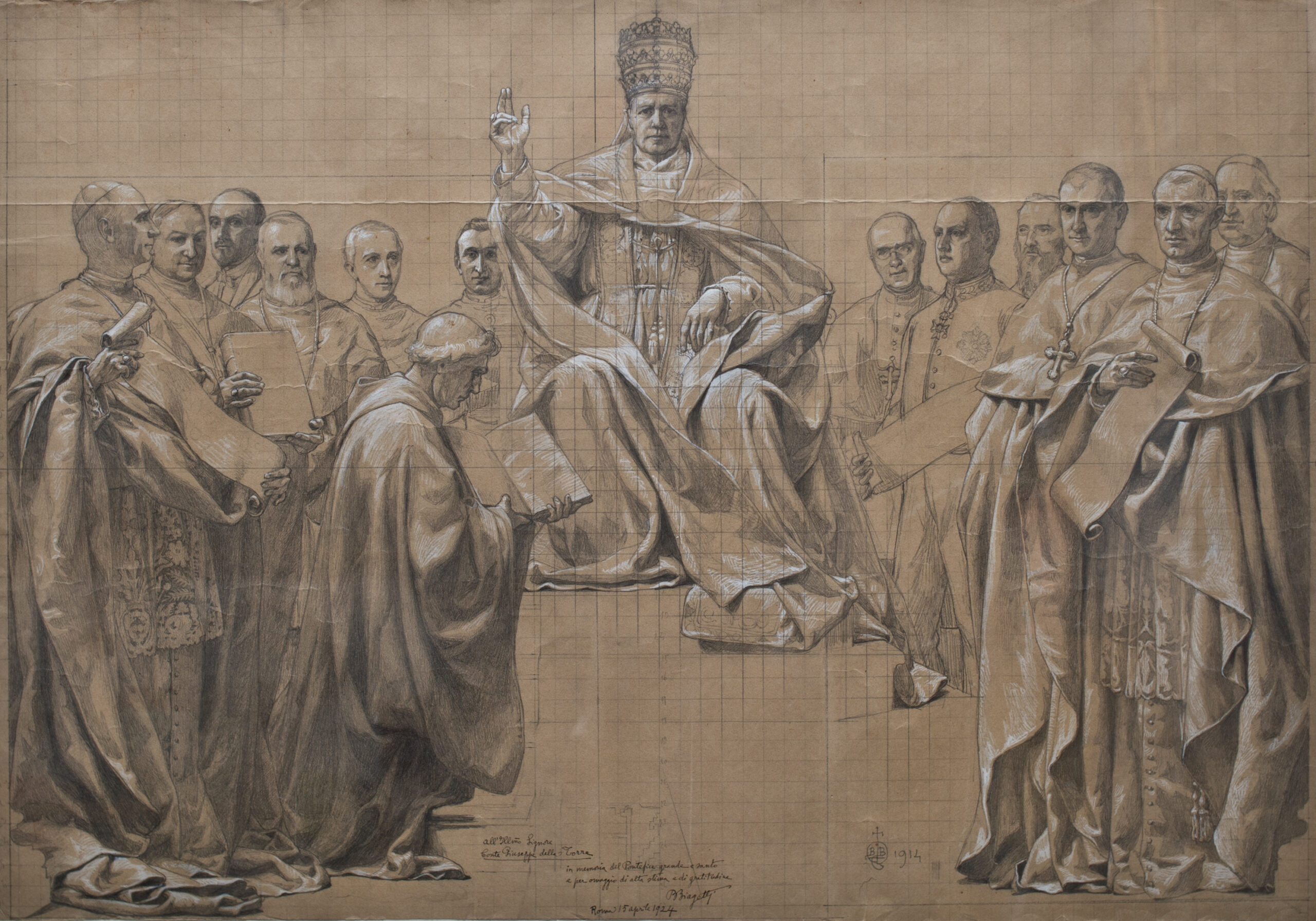 Biagio Biagetti, studio per gli affreschi nel Duomo di Treviso