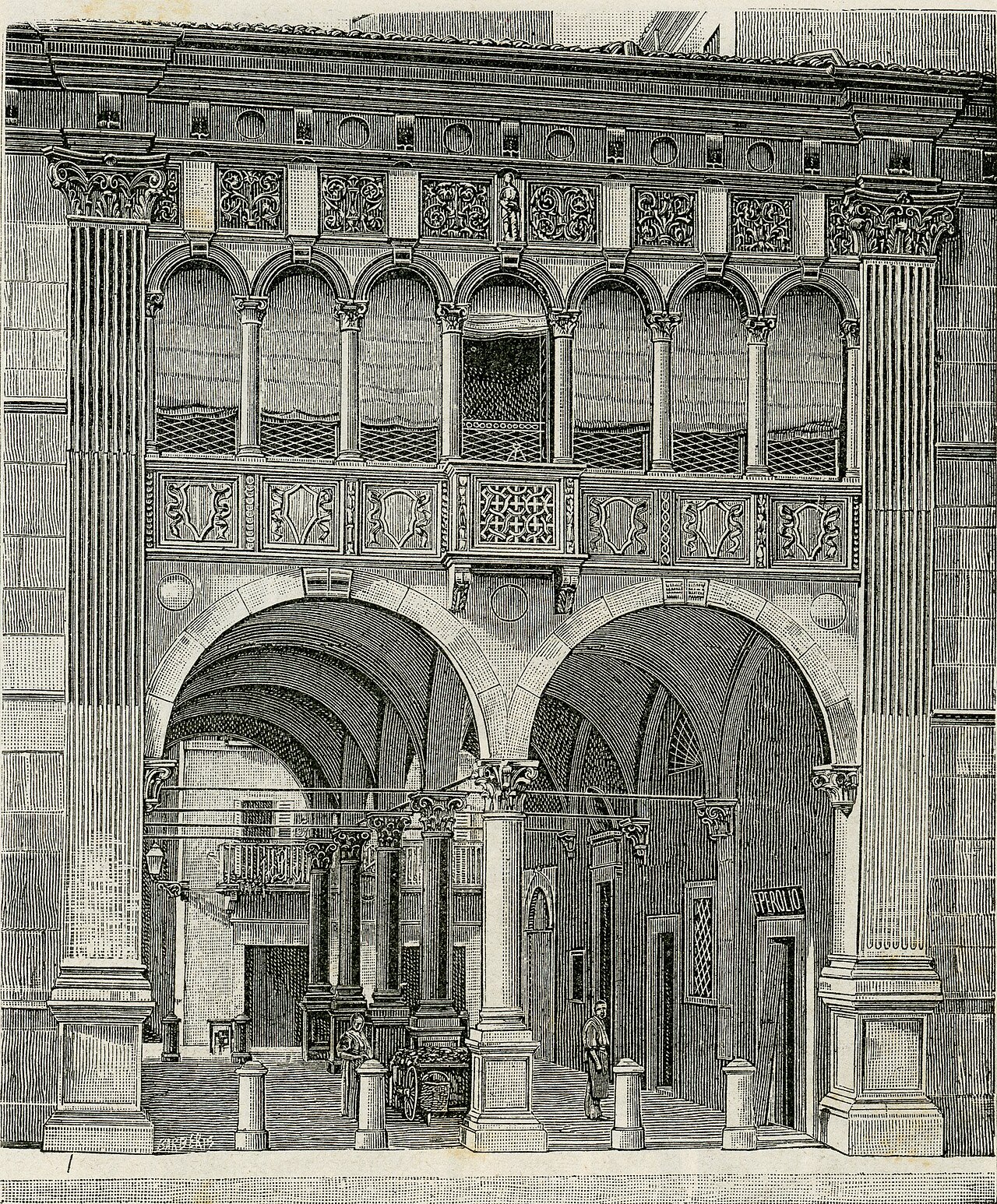  Brescia: loggetta del Monte di Pietà, (xilografia di Barberis).