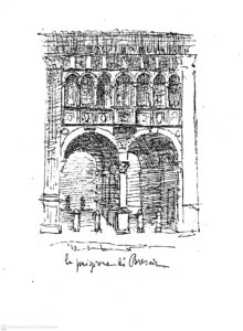 La prigione di Brescia - disegno di Biagio Biagetti - penna su carta - 1898