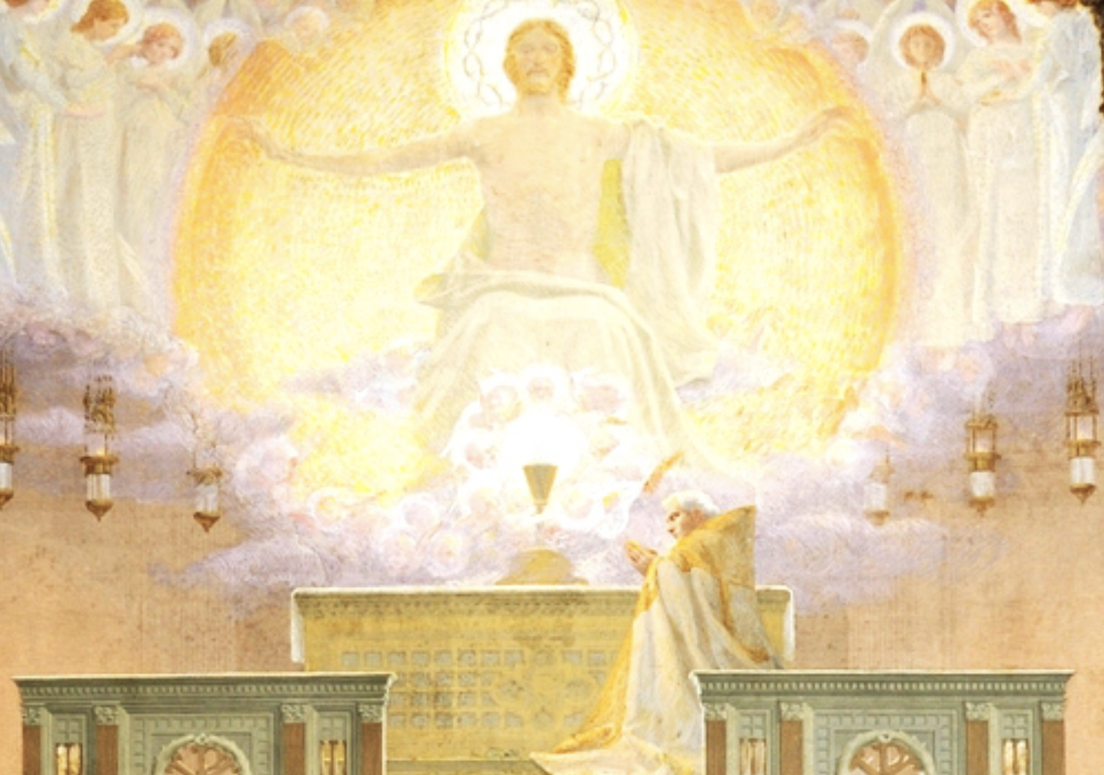 B. Biagetti, san Pio X il Papa eucaristico, affresco, Duomo di Treviso