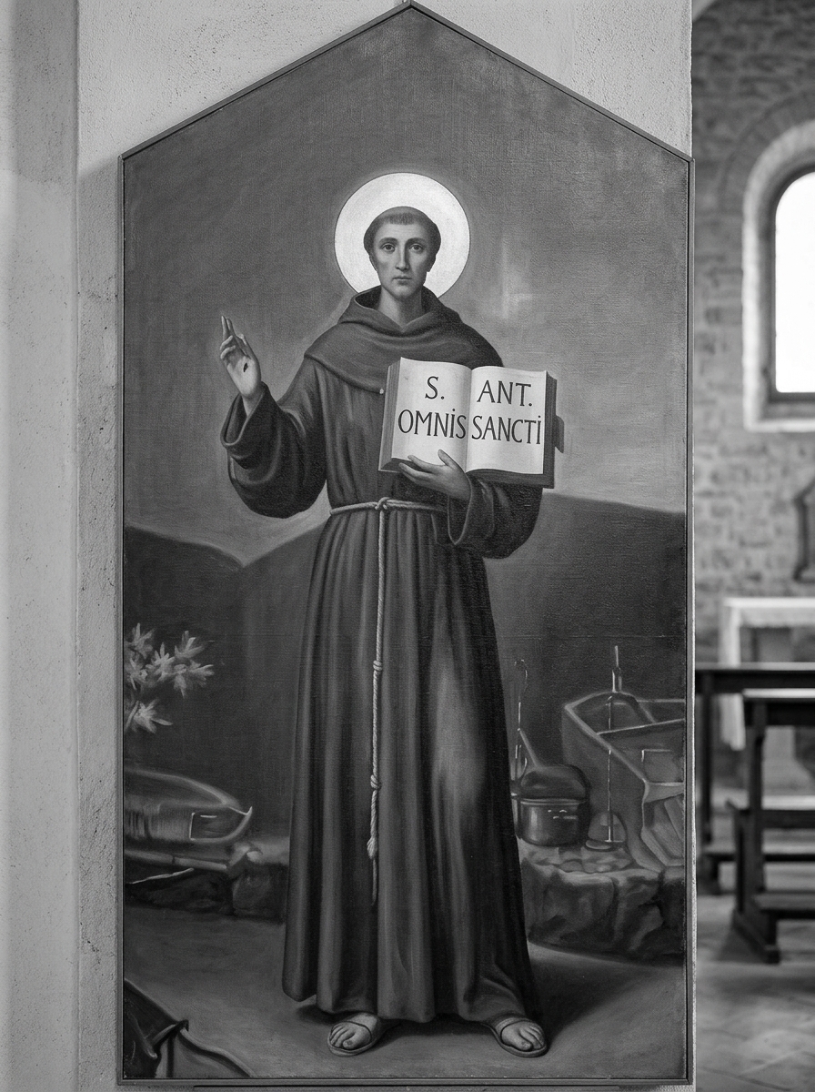 Da Biagio Biagetti, ipotesi di ricostruzione dell'immagine di SantAntonio dalla pala custodita nella Chiesa di Campodonico